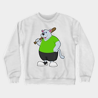 Dog at Baseball with Baseball bat Crewneck Sweatshirt